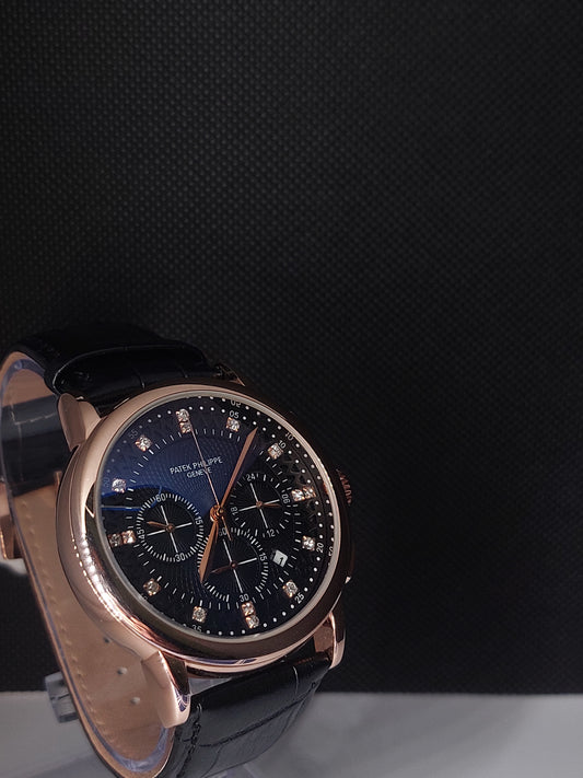 Patek Philippe Genève Chronograph Leather Strap – Classic Elegance