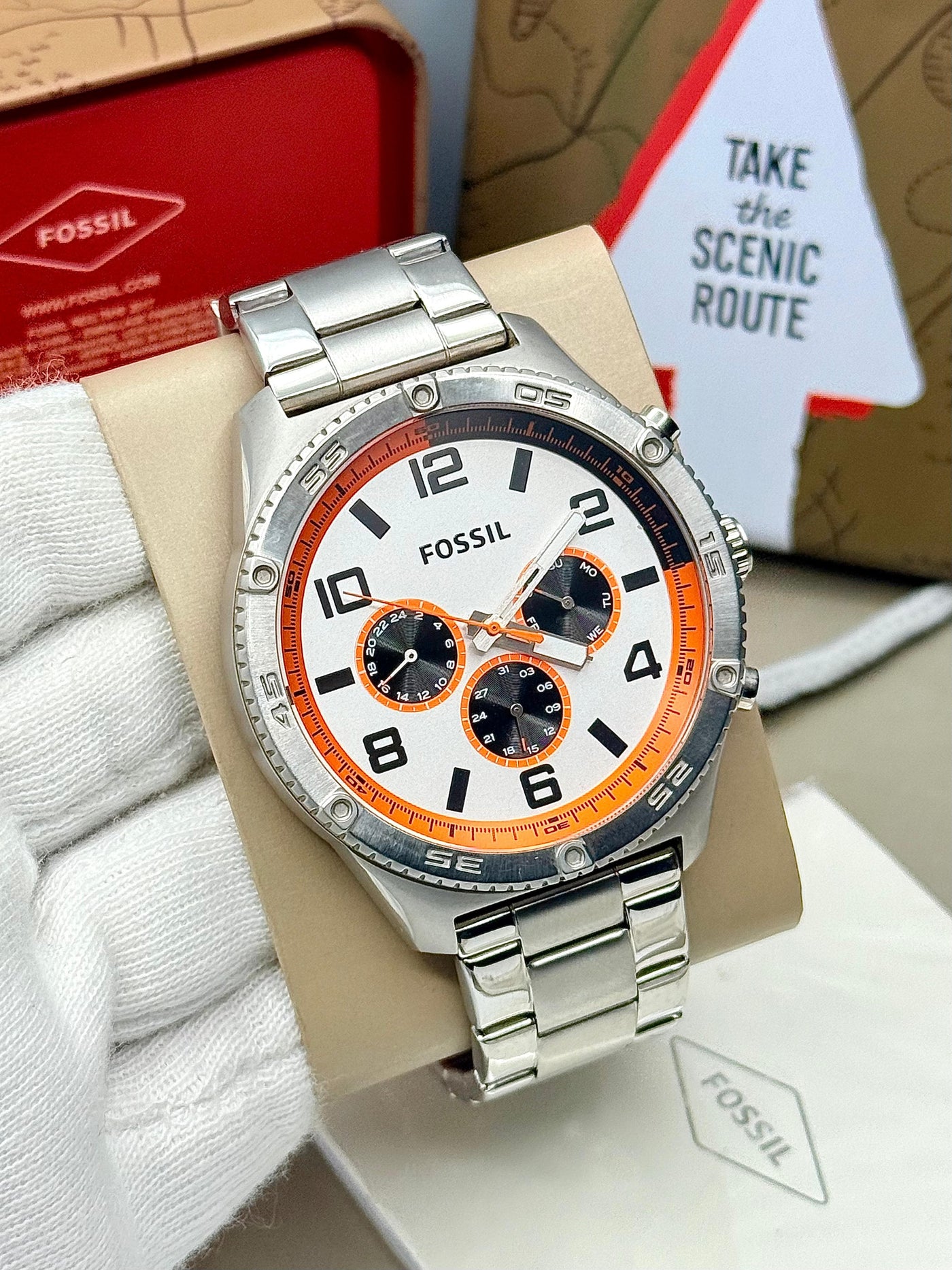 Fossil Brox Multifunction Silver Chronograph Men's Watch