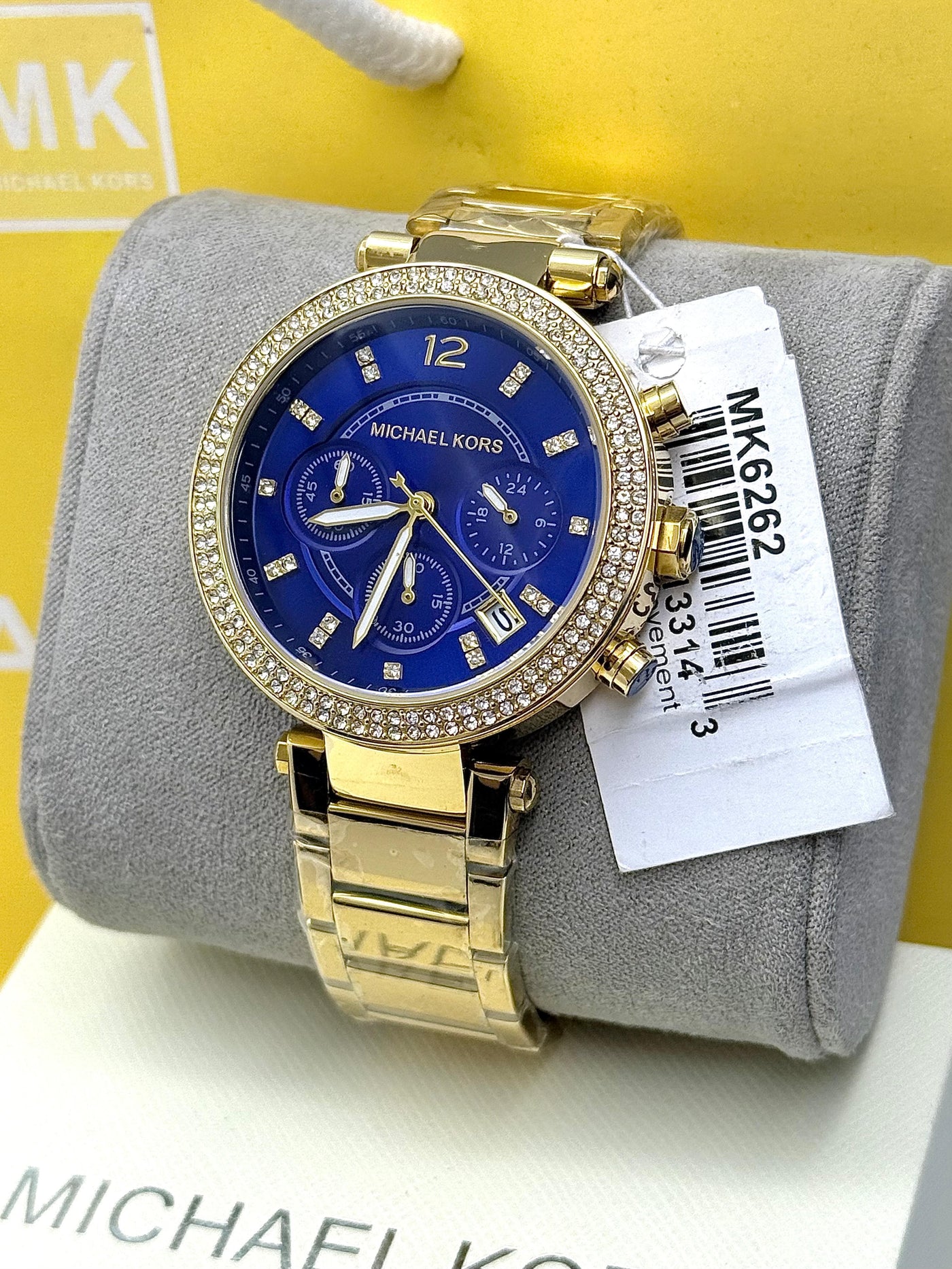 💙💛 Michael Kors Parker Chronograph Blue Dial Gold Women's Watch