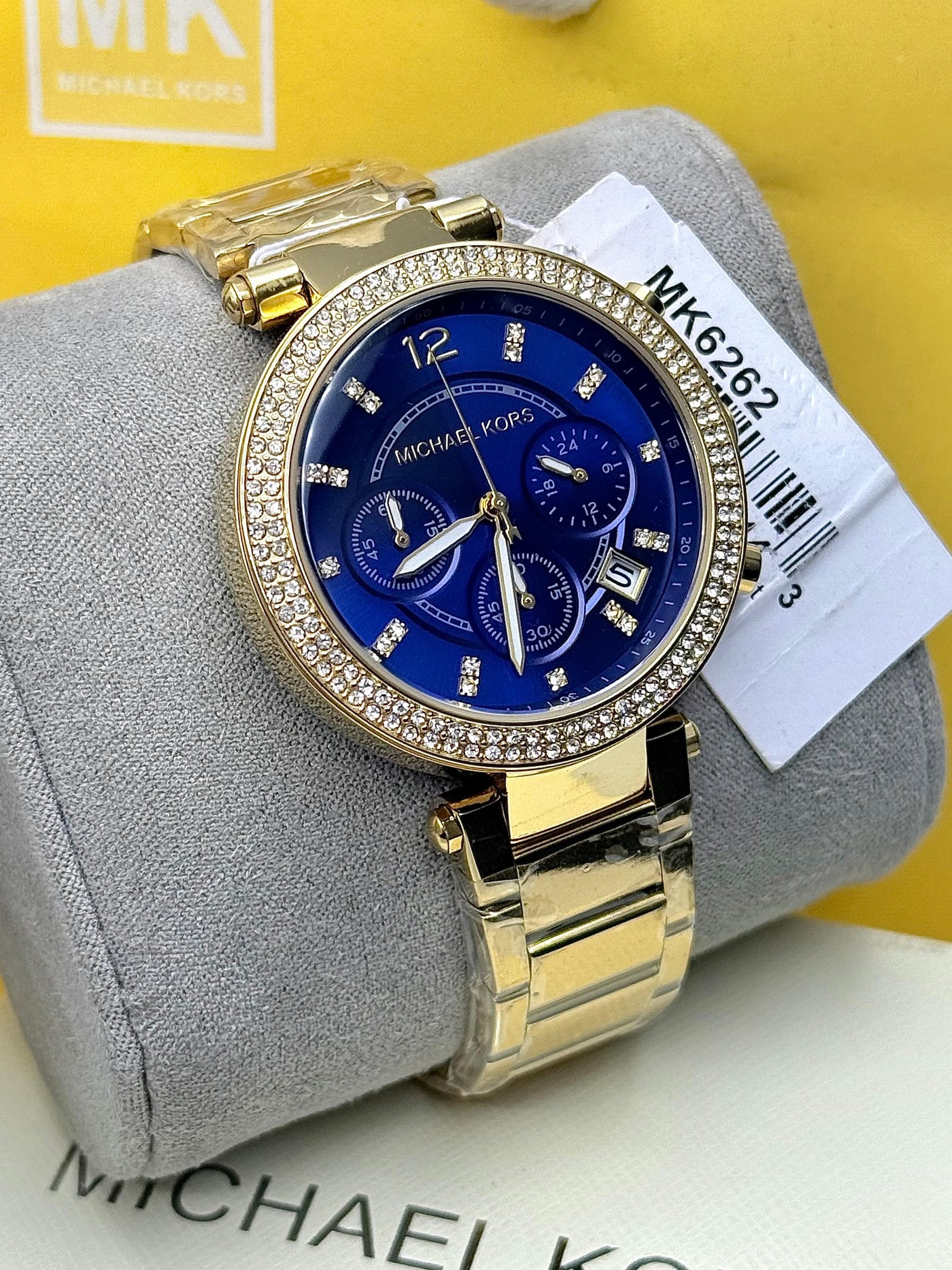 💙💛 Michael Kors Parker Chronograph Blue Dial Gold Women's Watch