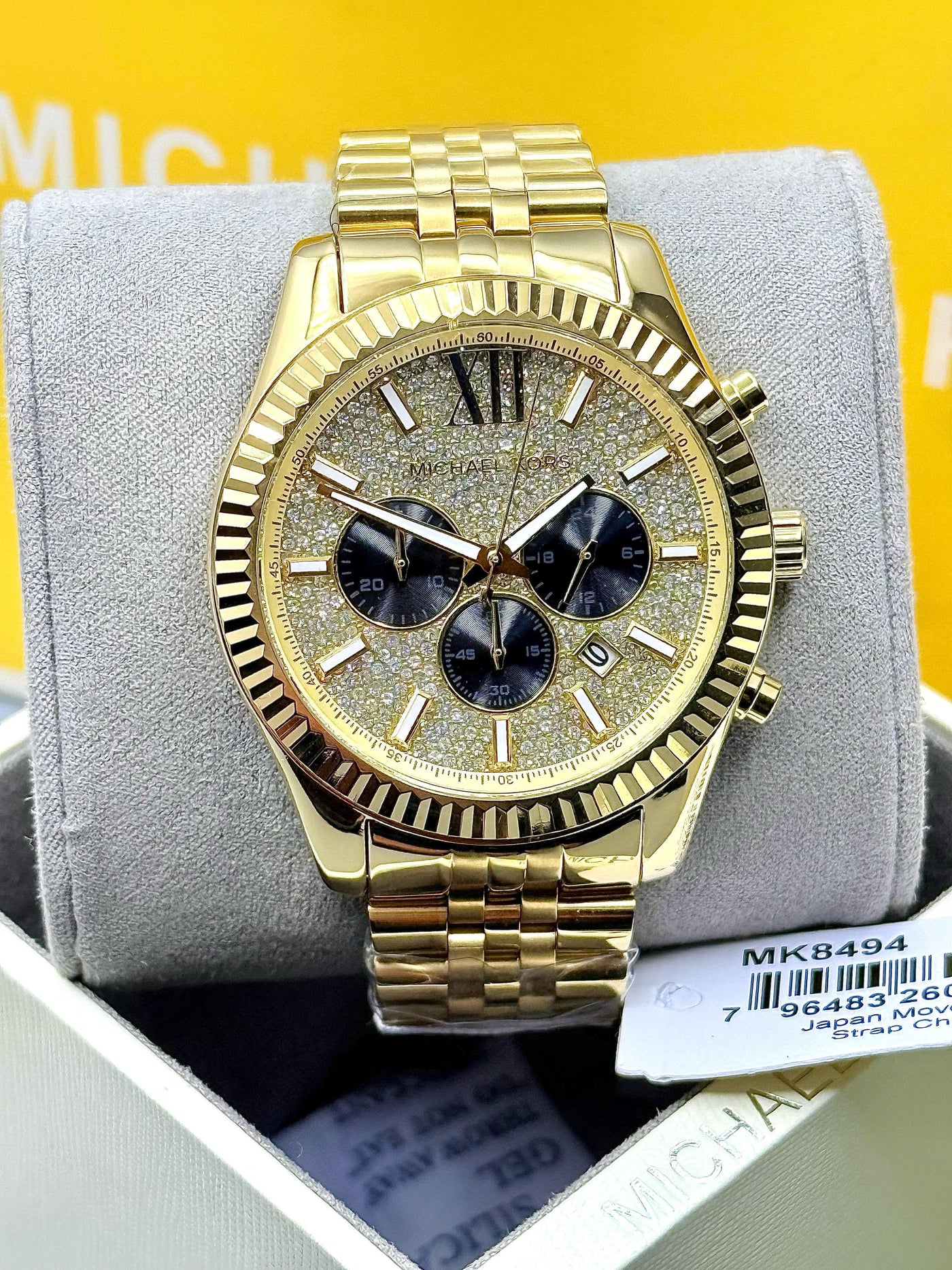 🟨🟨  Michael Kors Men's Lexington Gold-Tone Chronograph Watch