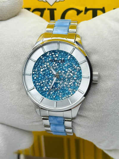 🩵🤍  Invicta Angel Two-Tone Light Blue Stainless Steel Women's Watch