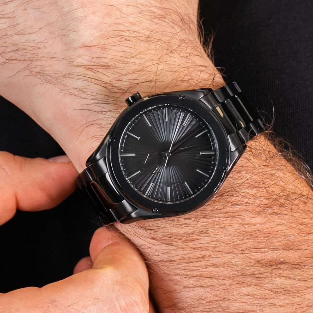 ⬛🔲Armani Exchange Fitz Black Stainless Steel Men's Watch