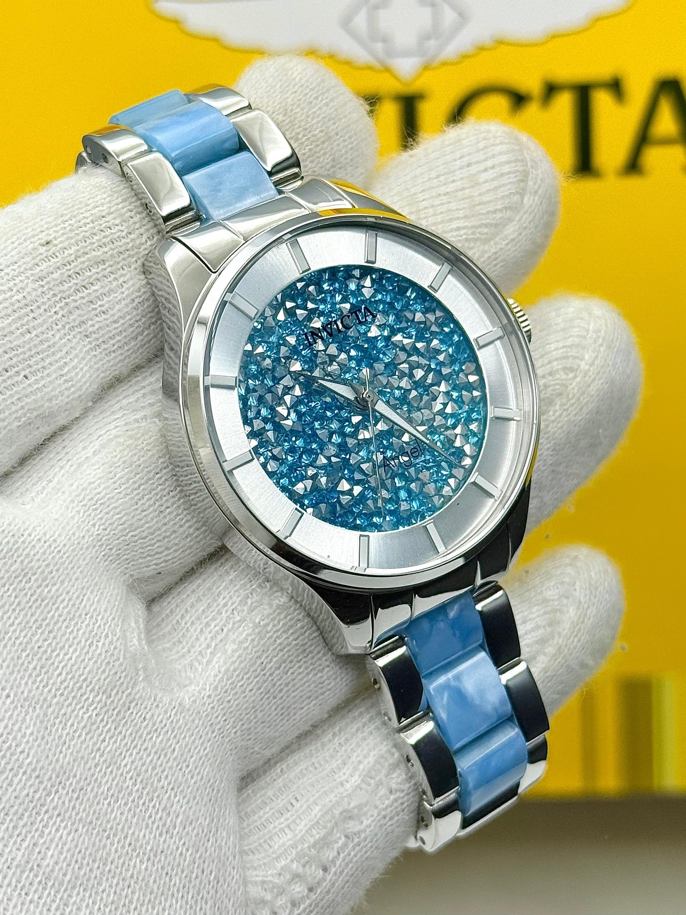 🩵🤍  Invicta Angel Two-Tone Light Blue Stainless Steel Women's Watch