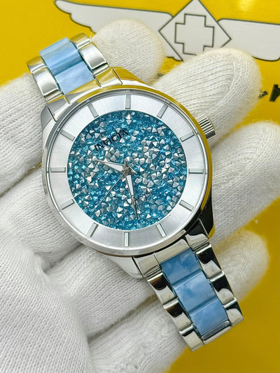 🩵🤍  Invicta Angel Two-Tone Light Blue Stainless Steel Women's Watch