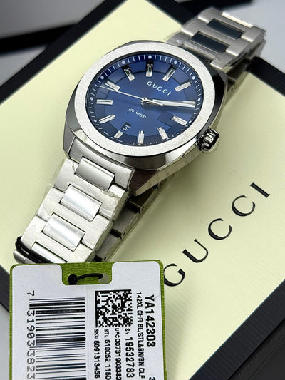 🟦⬜ Gucci G Timeless Swiss Quartz Stainless Steel Dress Watch for Men's