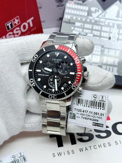 🟥⬛ TISSOT SEASTAR 1000 Chronograph Stainless Steel Men's Watch