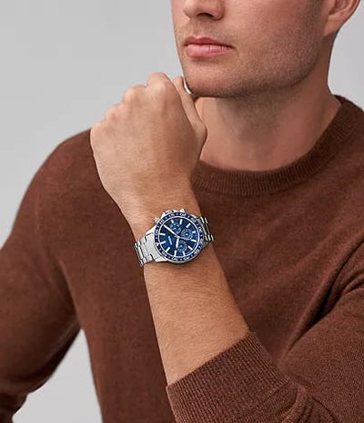 🟦🔲FOSSIL Gold Tone Everett Three-Hand Stainless Steel Quartz Watch