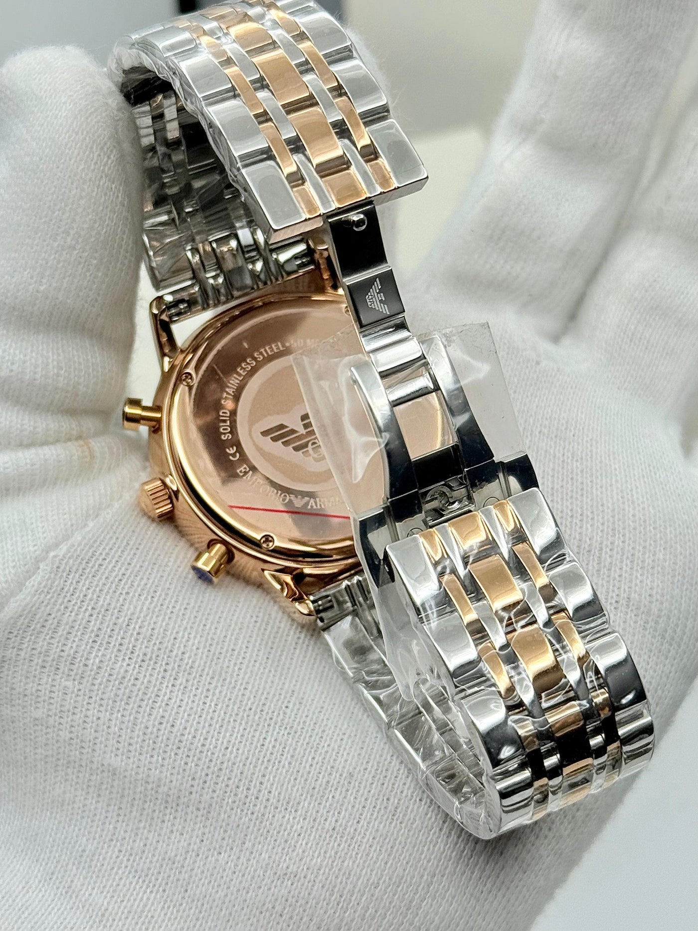 🔥 EMPORIO ARMANI GIANNI CLASSIC ROSE GOLD TWO TONE MEN'S WATCH| AR1721
