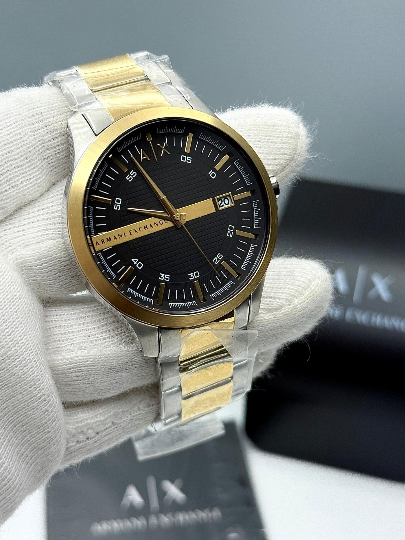 🟨🔲 A|X ARMANI EXCHANGE TWO-TONED STAINLESS STEEL MEN'S QUARTZ WATCH