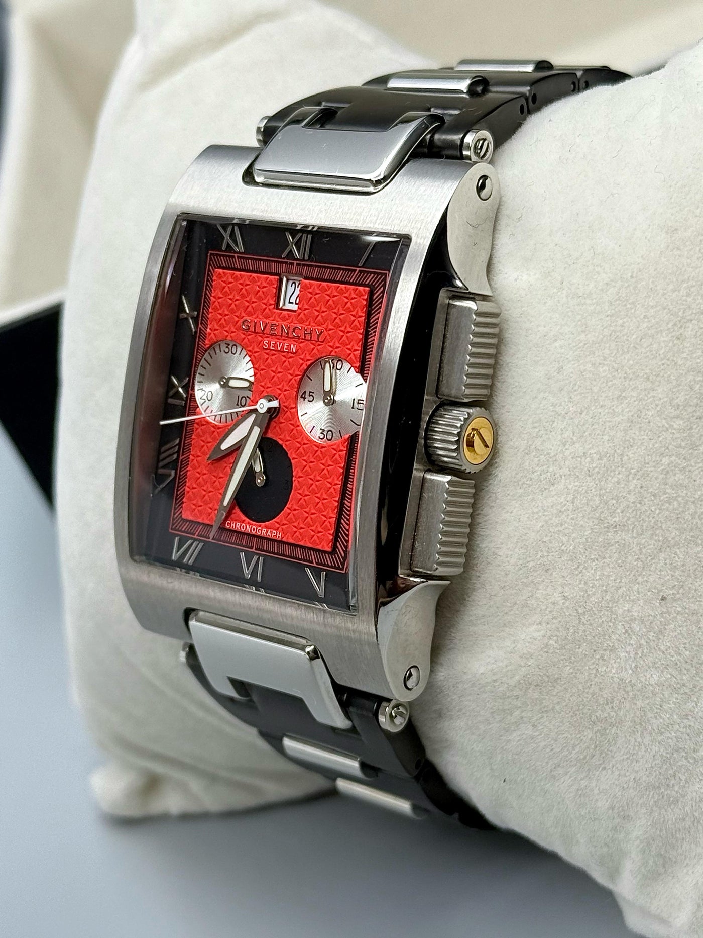 Original GIVENCY SEVEN Chronograph Men's Stainless Steel Quartz Watch