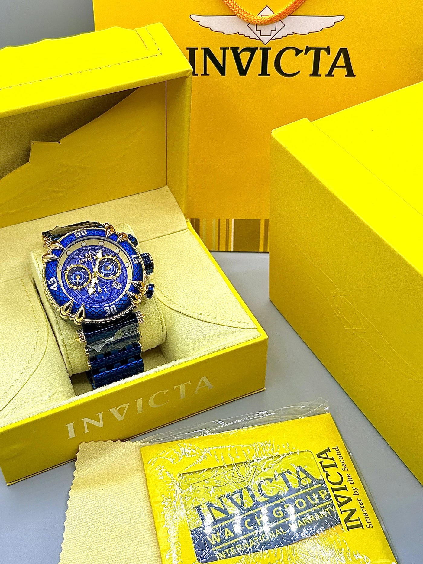 🟦🔥🟨 Invicta Men's 52mm Subaqua Talon Blue Dial Swiss Blue Chronograph Watch