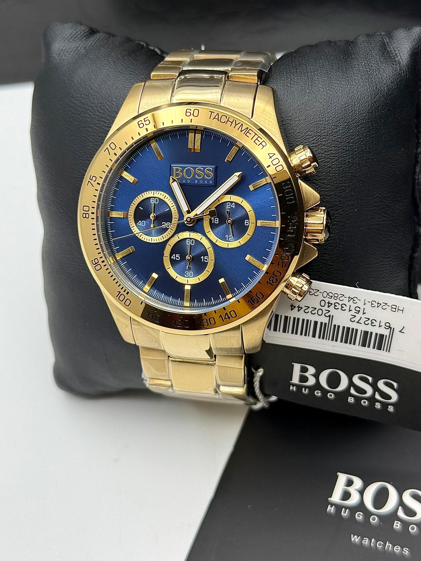 🟨🟦 HUGO BOSSCHRONOGRAPH STAINLESS STEEL GOLD-PLATED WATCH