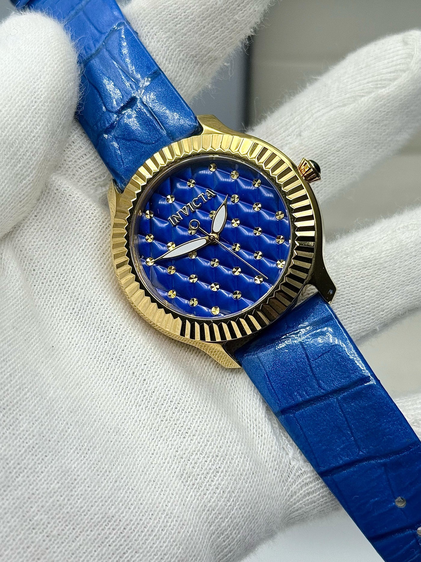 💙🩵Invicta Angel Blue Quilted Dial Ladies Watch