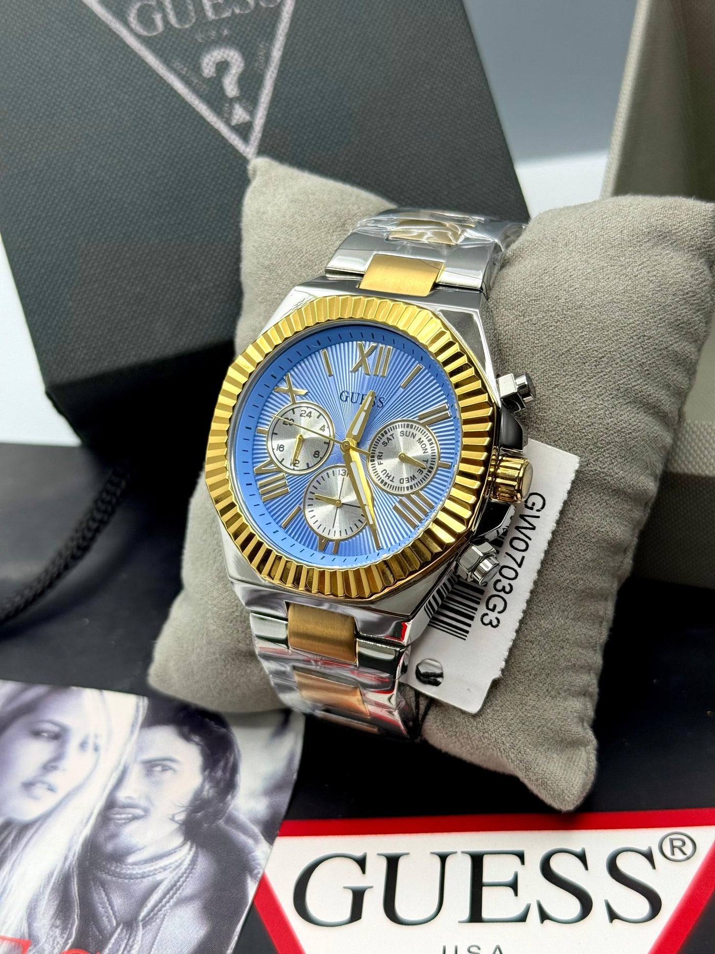 🔥 GU€SS EQUITY BOLD Sophisticated Dress 2-Tone Multi-function Men's Watch