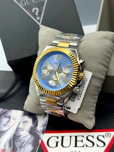 🔥 GU€SS EQUITY BOLD Sophisticated Dress 2-Tone Multi-function Men's Watch