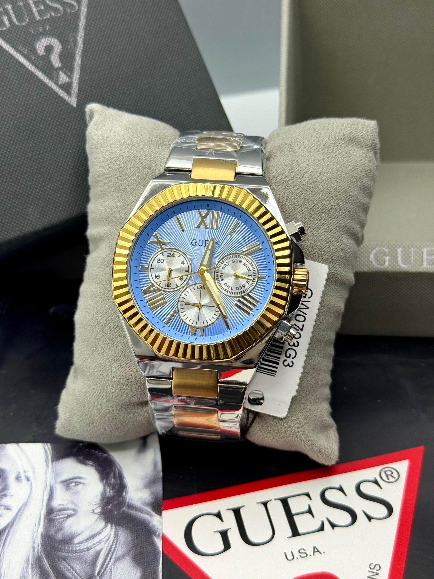 🔥 GU€SS EQUITY BOLD Sophisticated Dress 2-Tone Multi-function Men's Watch