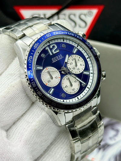 🟦🔲 GUESS Fleet Stainless Steel Chronograph Men's Watch