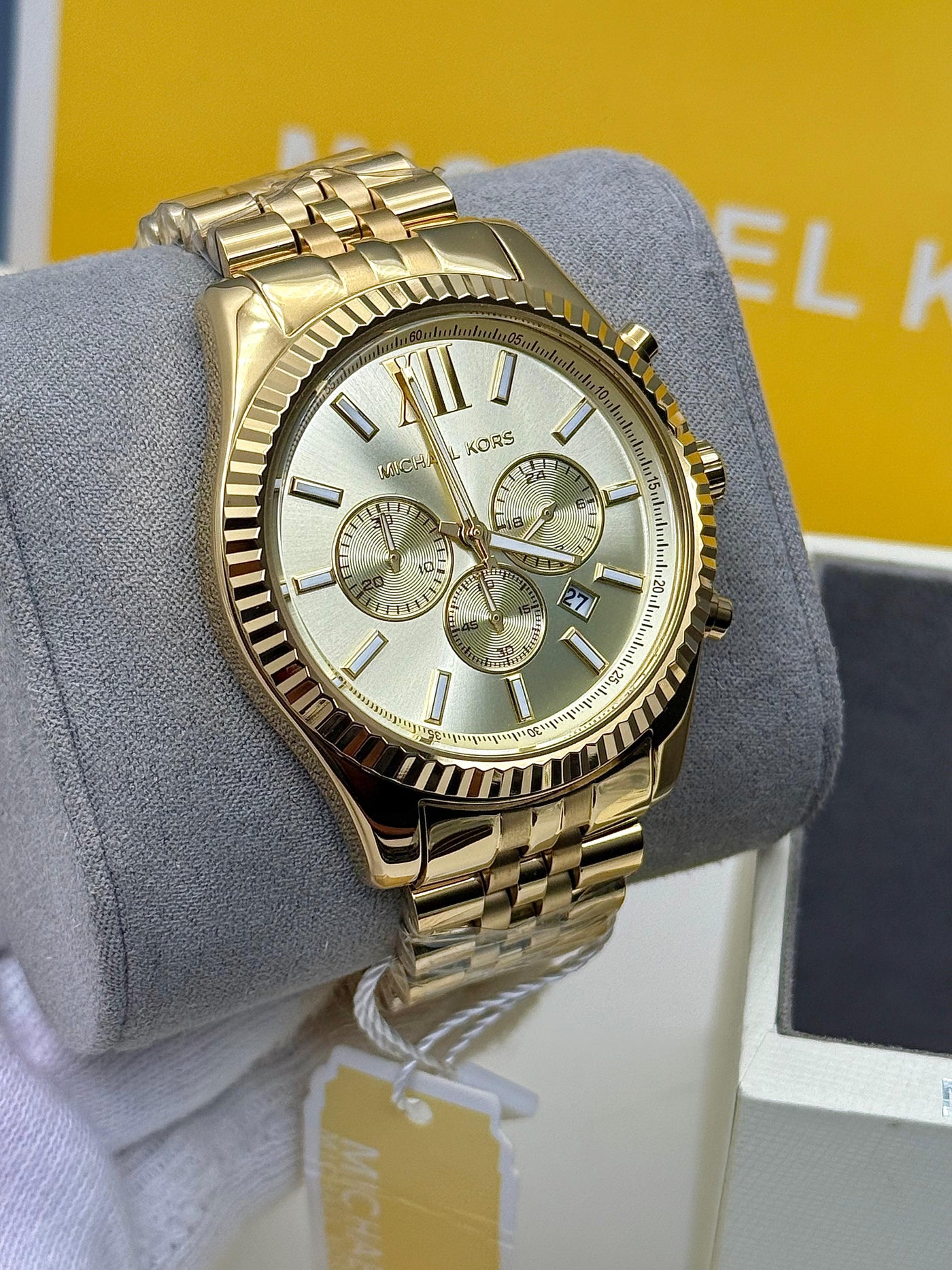 🔥Michael Kors Lexington Gold-Tone Men's Stainless Steel Quartz Watch