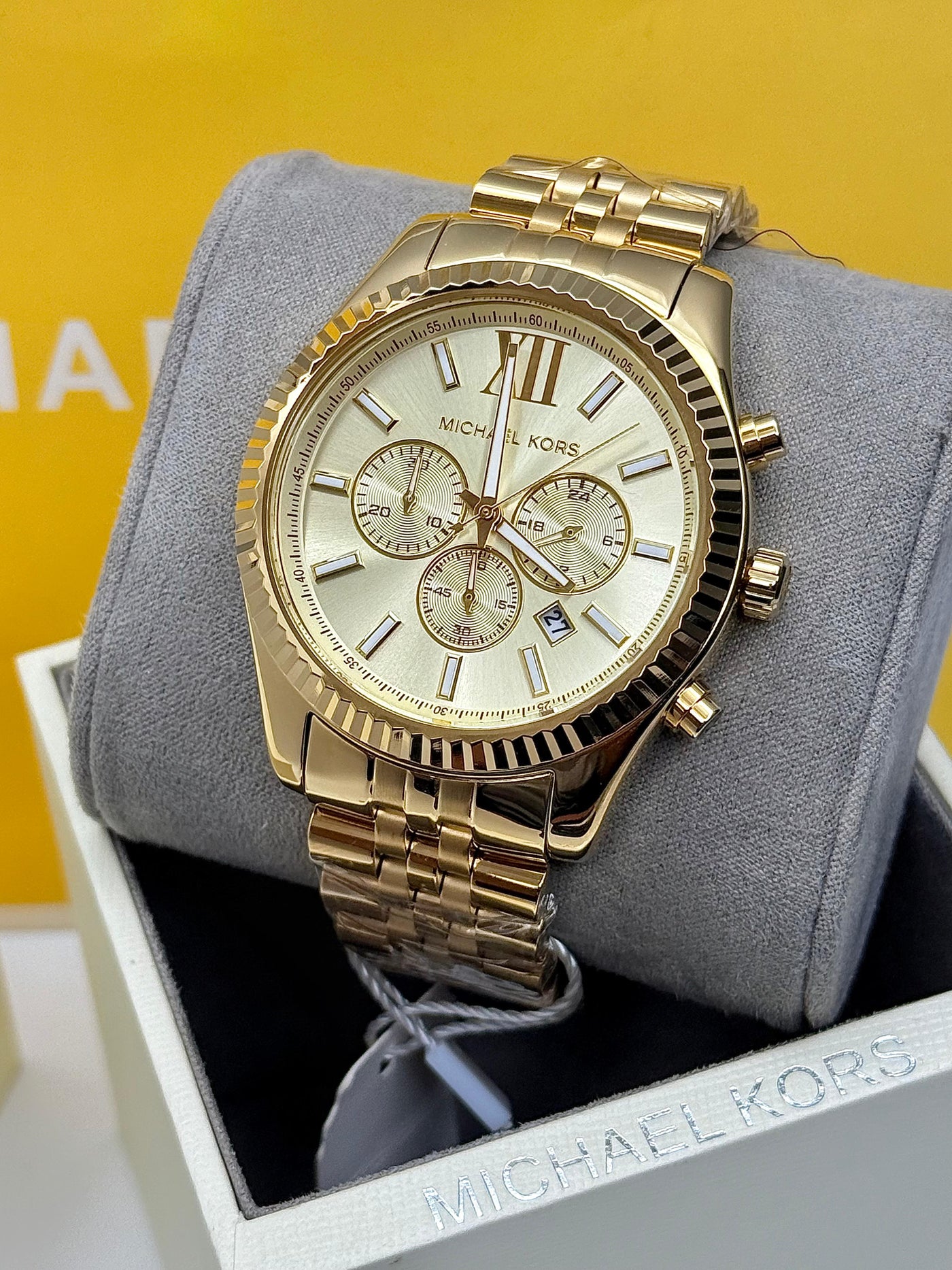 🔥Michael Kors Lexington Gold-Tone Men's Stainless Steel Quartz Watch