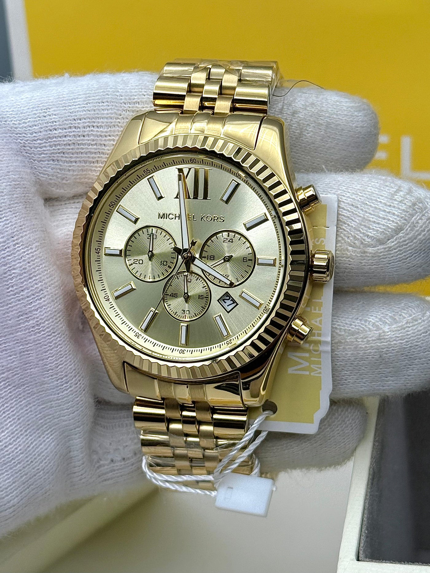 🔥Michael Kors Lexington Gold-Tone Men's Stainless Steel Quartz Watch