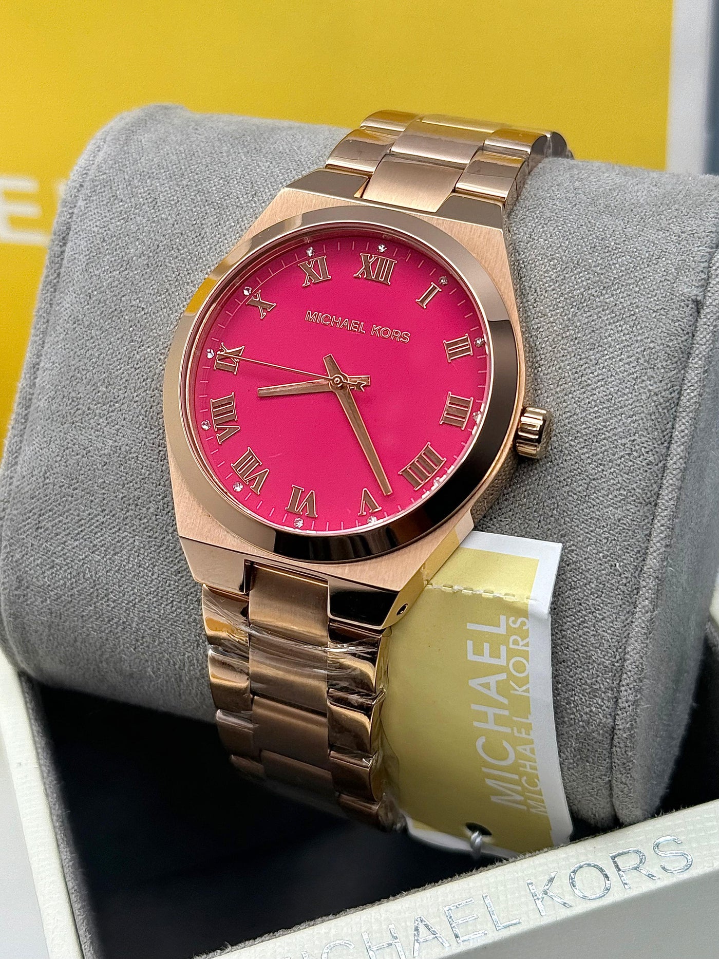 🩷🧡Michael Kors Lennox Three-Hand Rose Gold-Tone Stainless Steel Watch MK7462