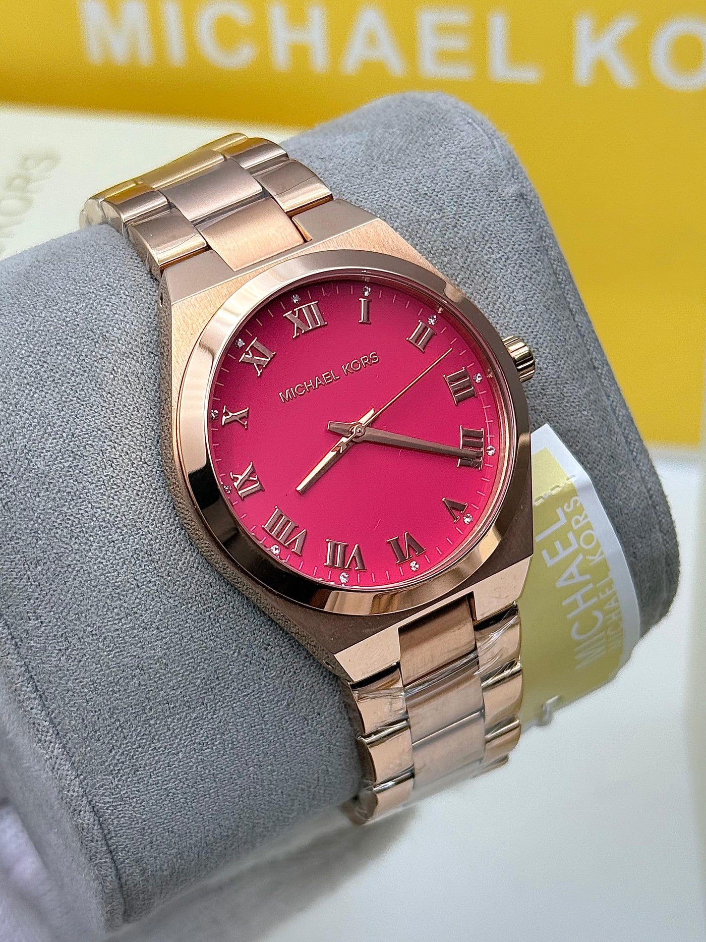 🩷🧡Michael Kors Lennox Three-Hand Rose Gold-Tone Stainless Steel Watch MK7462