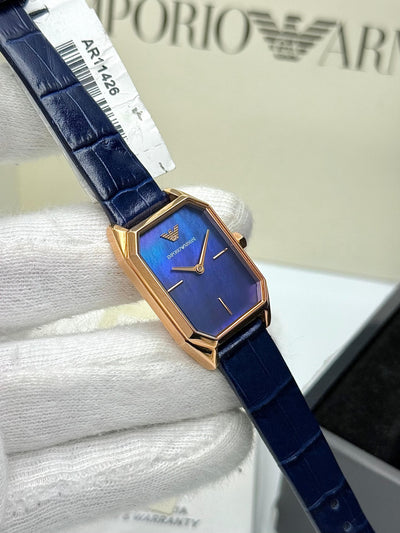 💙 Emporio Armani Quartz Blue Mother of Pearl Dial Ladies Watch