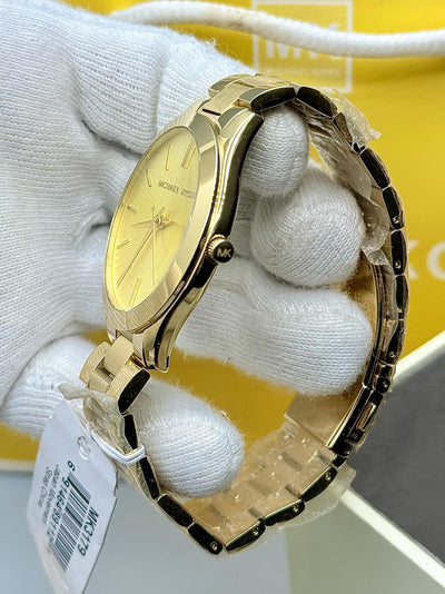 💛 Michael Kors Gold-Tone Slim Runway Watch