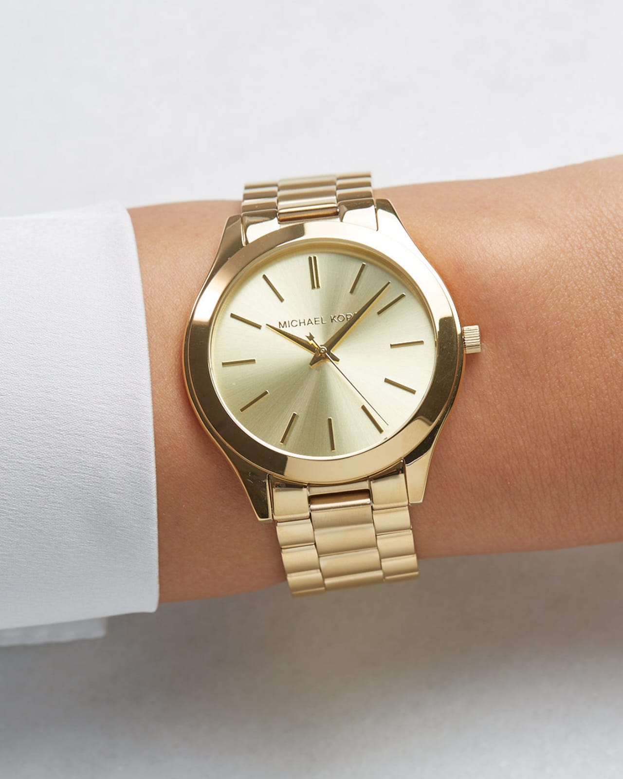 💛 Michael Kors Gold-Tone Slim Runway Watch