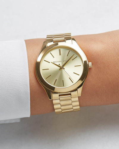 💛 Michael Kors Gold-Tone Slim Runway Watch