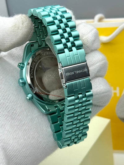 💠💠 Michael Kors Lexington Chronograph AQUA Aluminum Watch