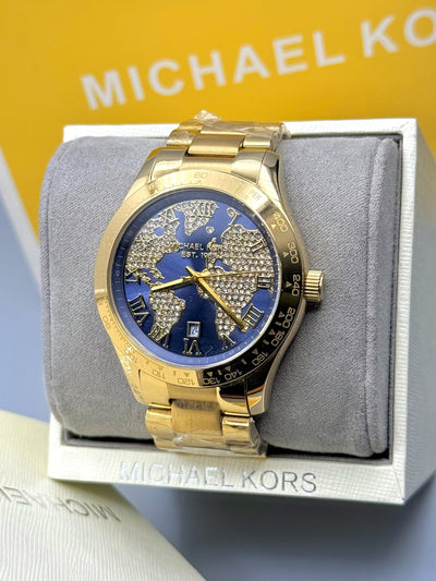 ✨ Michael Kors Layton Blue Crystal Pave Dial Ladies Watch