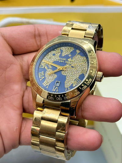 ✨ Michael Kors Layton Blue Crystal Pave Dial Ladies Watch