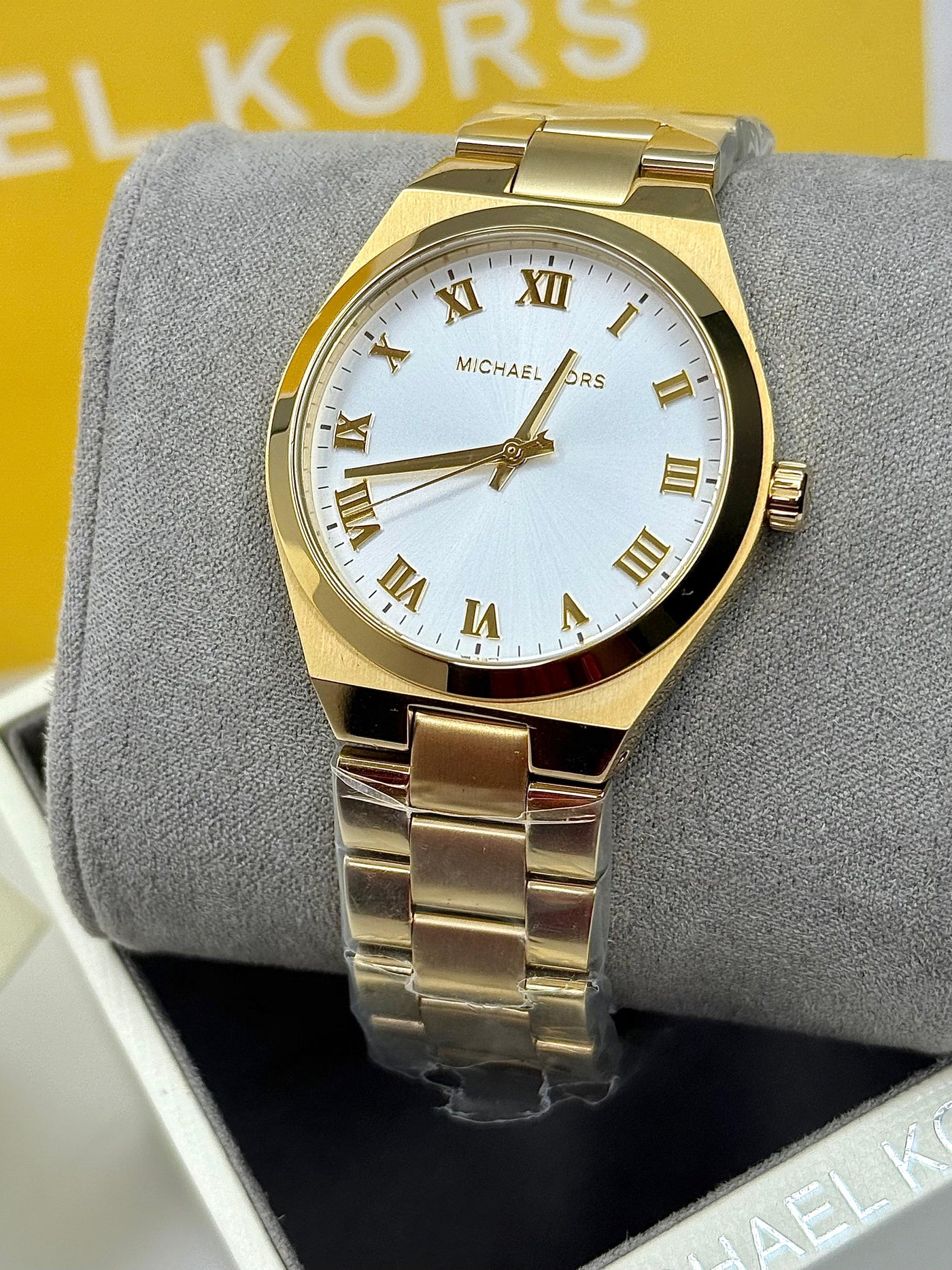 Michael Kors Lennox Three-Hand Rose Gold-Tone Stainless Steel Watch