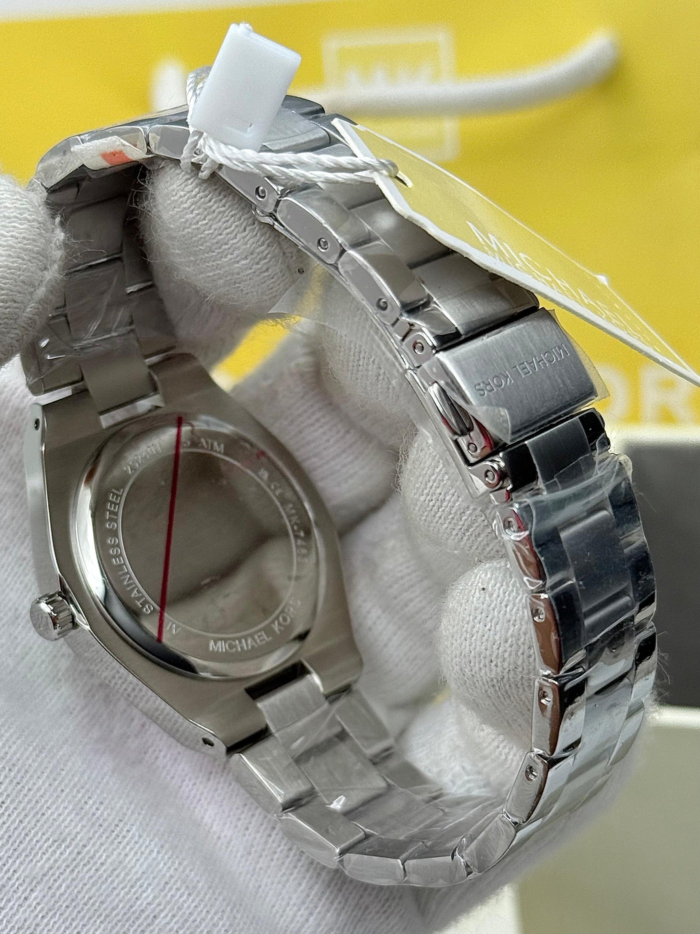 💚🧡 Michael Kors Lennox Three-Hand Silver-Tone Stainless Steel Watch