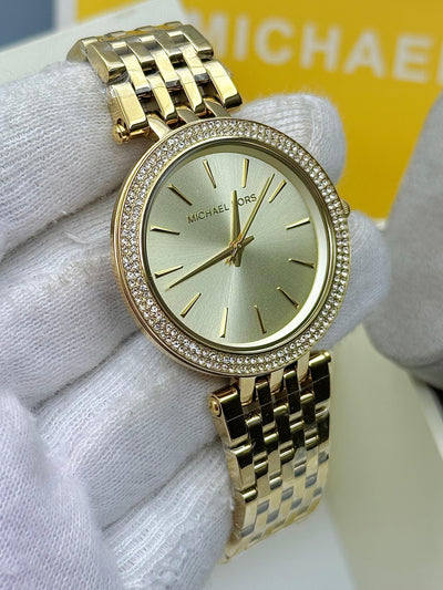 💛 Michael Kors Darci Glitz Gold Dial Pave Bezel Women's Watch
