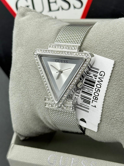 🔥Guess Champagne &amp; Crystals Dial with Mesh Bracelet Watch For Women
