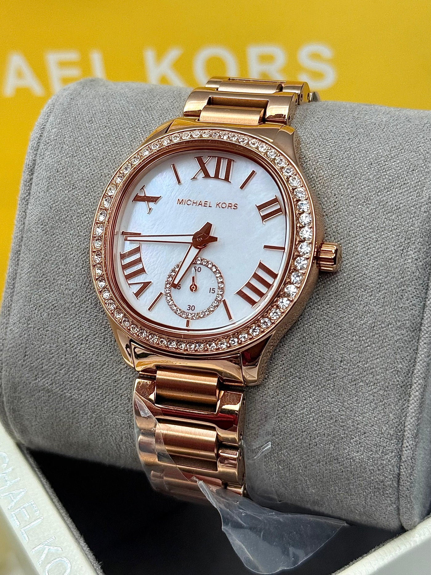 Michael Kors Sage Rose Gold Stainless Steel Mother Of Pearl Dial Quartz Watch for Ladies