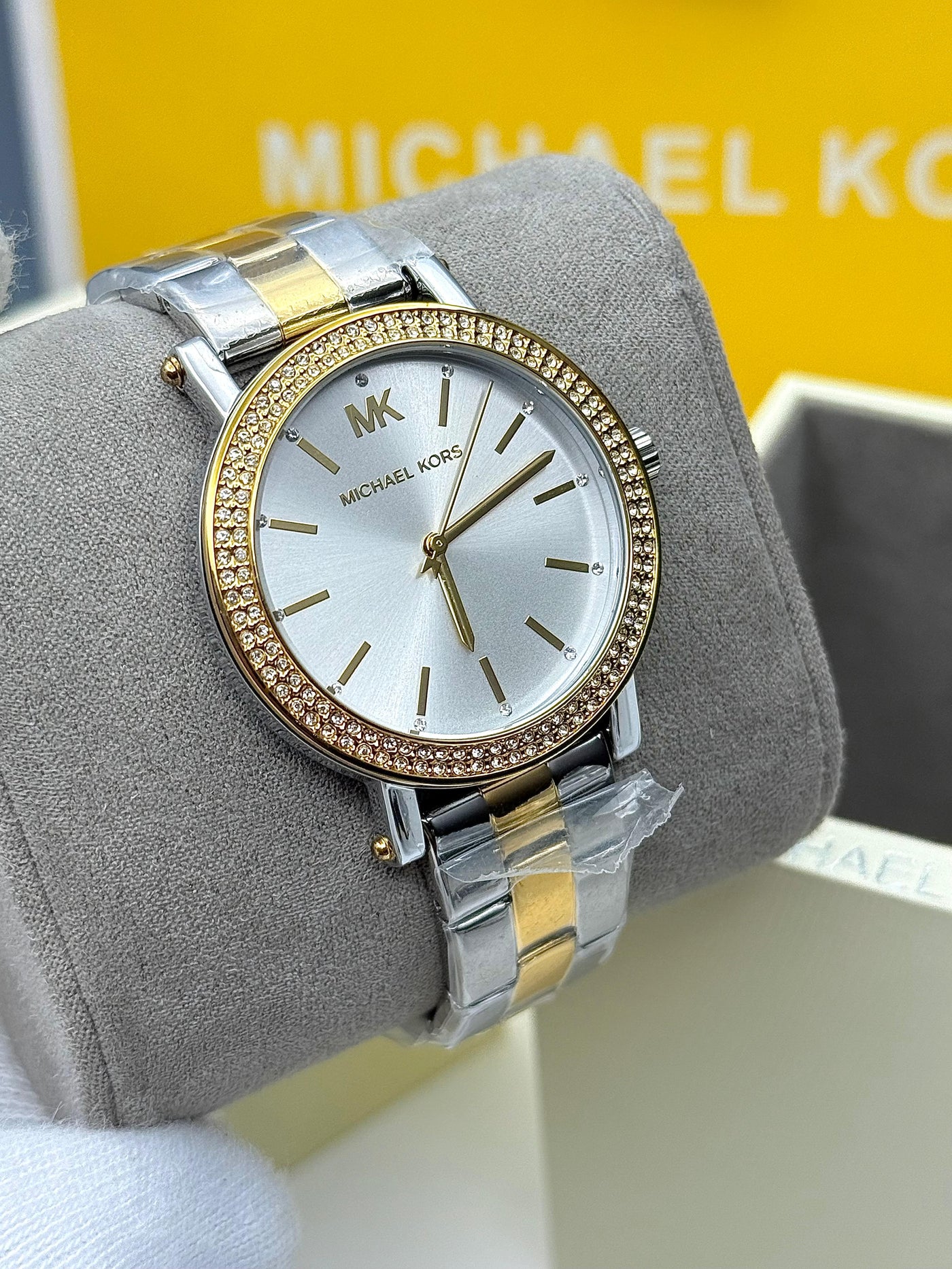 Michael Kors Women’s Quartz Two Tone Stainless Steel Silver Dial 38mm Watch MK7348