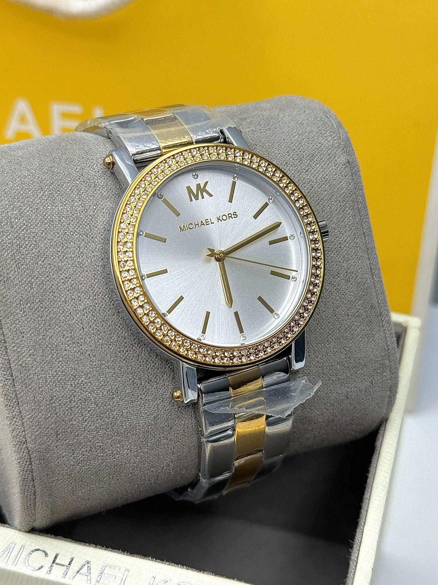 Michael Kors Women’s Quartz Two Tone Stainless Steel Silver Dial 38mm Watch MK7348