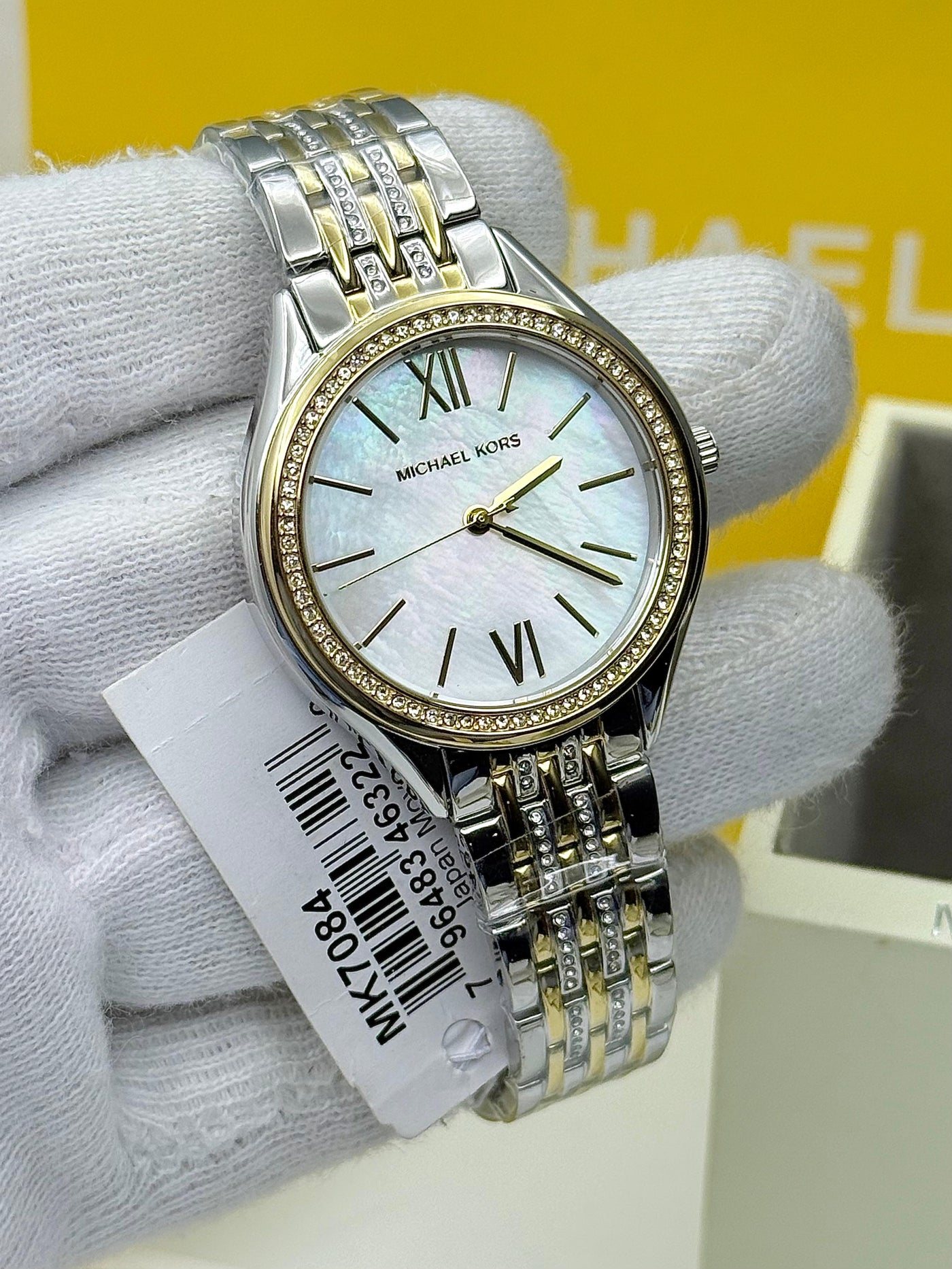Michael Kors Women’s Quartz Stainless Steel Silver White 36mm Watch MK7084