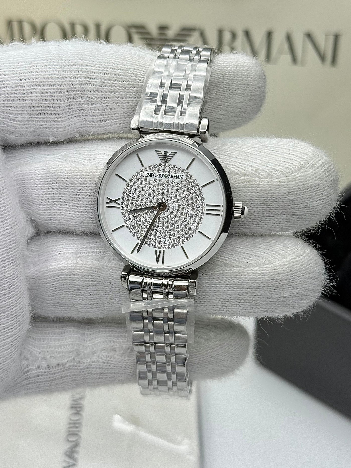 🩶 Emporio Armani Women's Stainless Steel Two-Hand Dress Watch
