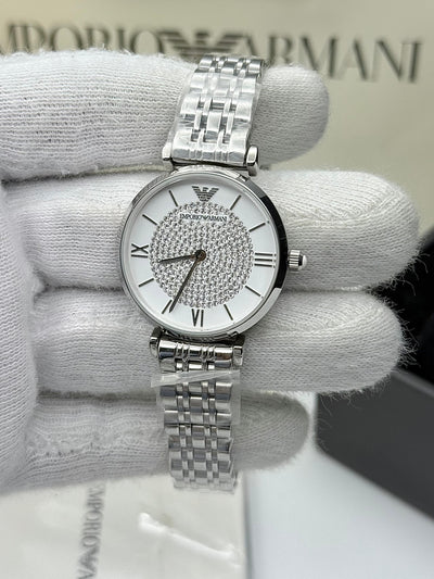 🩶 Emporio Armani Women's Stainless Steel Two-Hand Dress Watch