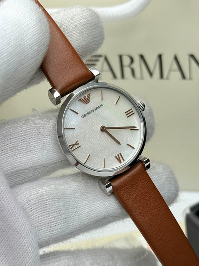 ⬜ Emporio Armani Analog White Dial Women's Watch- AR1988