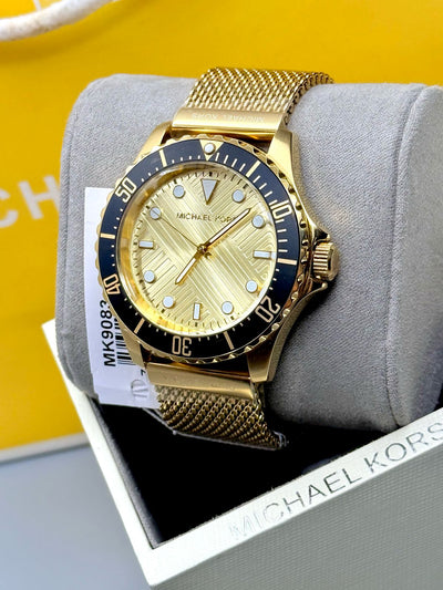 🔥 Michael Kors Everest Gold Mesh Bracelet Gold Dial Quartz Watch for Gents