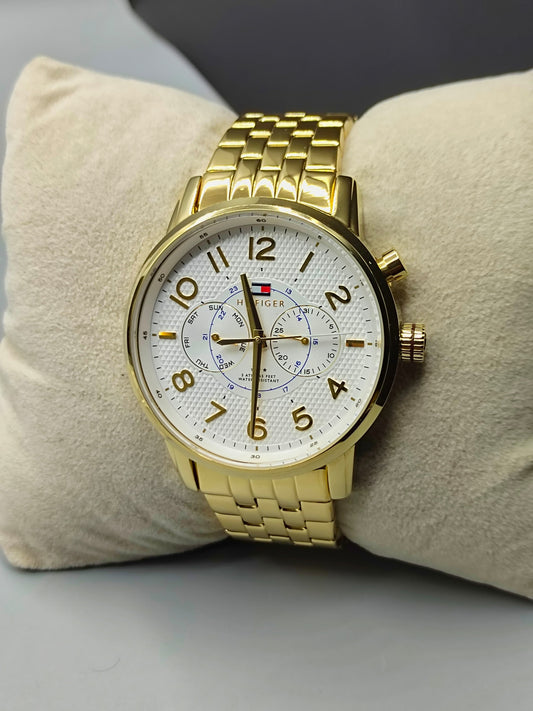 Tommy Hilfiger Original Calan Gold Tone Stainless Steel Quartz Watch (Model: TH.253.1.34.1736 1791082)